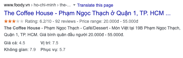 Rich snippets